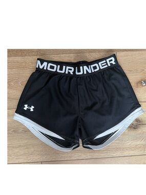 Under Armour Black Loose Fit Athletic Shorts Youth Medium YMD